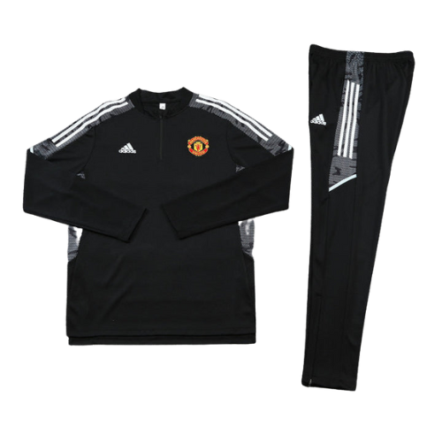 CONJUNTO TREINO MANCHESTER UNITED JAQUETA+CALÇA - PRETO 2021/22