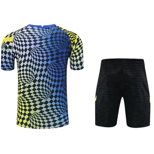CONJUNTO TREINO CHELSEA CAMISA+SHORT - AZUL XADREZ 2021/22