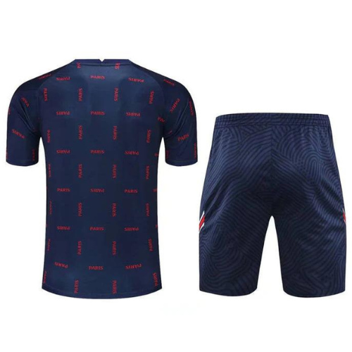 CONJUNTO TREINO PSG CAMISA+SHORT - AZUL XADREZ 2021/22