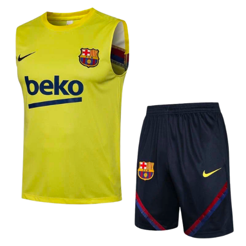 CONJUNTO TREINO BARCELONA REGATA+SHORT - AMARELO 2023/24