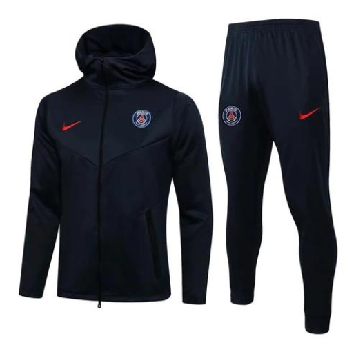 CONJUNTO TREINO COM CAPUZ PSG JAQUETA+CALÇA - AZUL ESCURO 2021/22