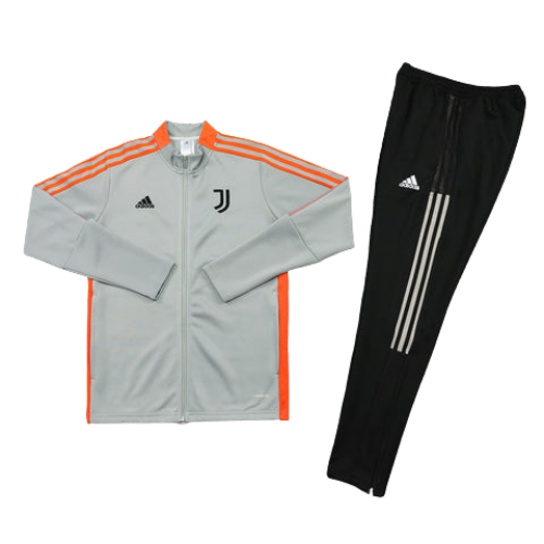 CONJUNTO TREINO JUVENTUS JAQUETA+CALÇA - CINZA/LARANJA 2021/22