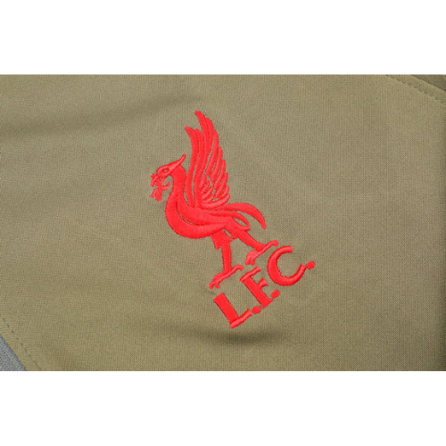 CONJUNTO TREINO LIVERPOOL JAQUETA+CALÇA - DOURADO/LARANJA 2021/22