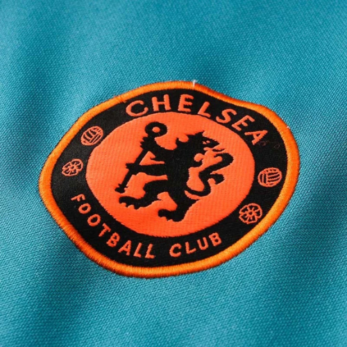 CONJUNTO TREINO CHELSEA JAQUETA+CALÇA - AZUL CLARO/LARANJA 2021/22