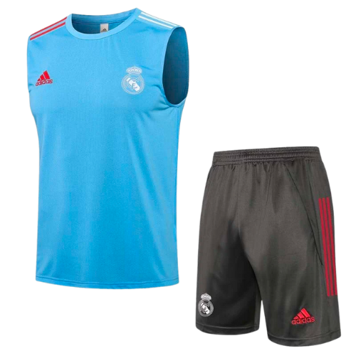 CONJUNTO TREINO REAL MADRID REGATA+SHORT - AZUL CLARO 2022/23