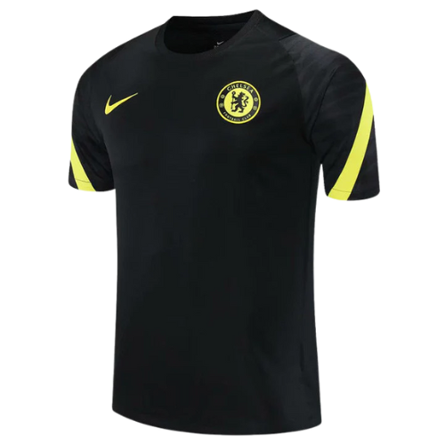 CONJUNTO TREINO CHELSEA CAMISA+SHORT - PRETO/AMARELO 2022/23