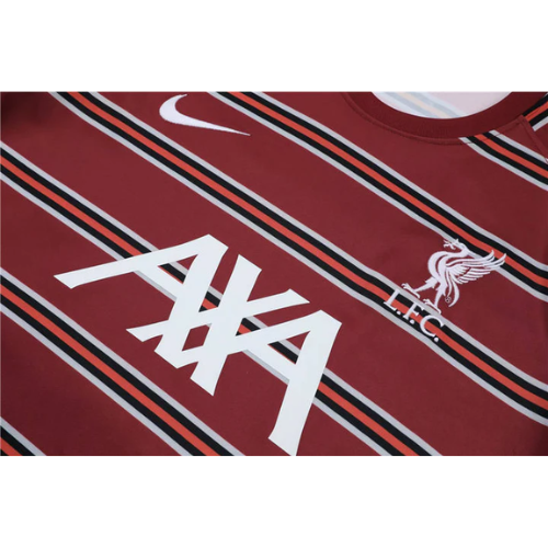 CONJUNTO TREINO LIVERPOOL CAMISA+SHORT - VERMELHO LISTRADO 2022/23