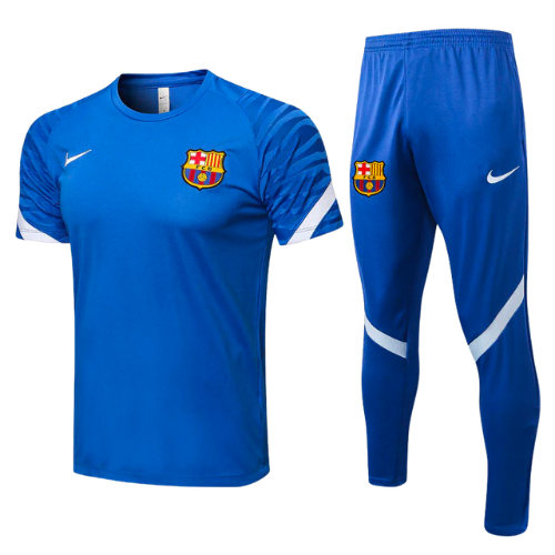 CONJUNTO TREINO BARCELONA CAMISA+CALÇA - AZUL 2021/22