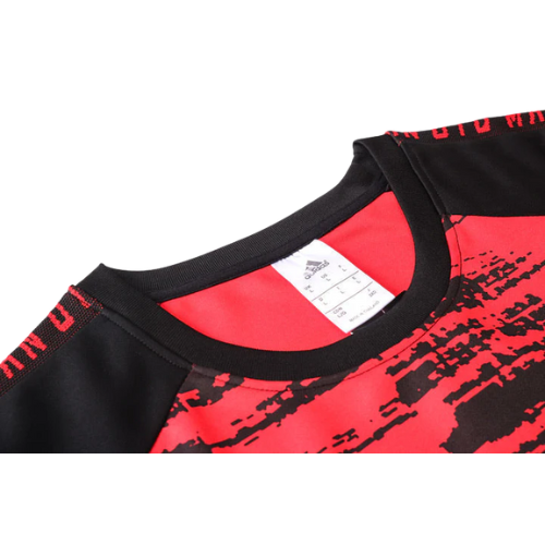 CONJUNTO TREINO MANCHESTER UNITED CAMISA MANGA LONGA+CALÇA - VERMELHO/PRETO 2021/22