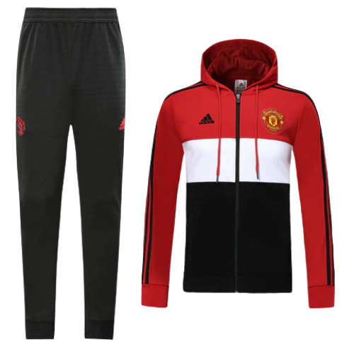CONJUNTO TREINO MANCHESTER UNITED MOLETOM+CALÇA - VERMELHO/PRETO 2022/23