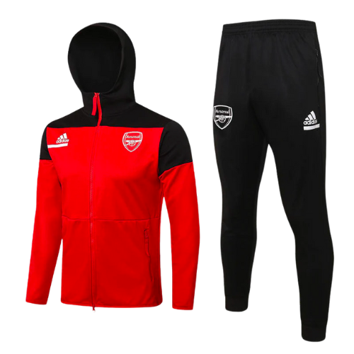 CONJUNTO TREINO ARSENAL JAQUETA COM CAPUZ+CALÇA - VERMELHO 2023/24