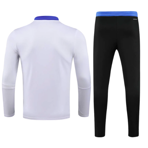 CONJUNTO TREINO REAL MADRID JAQUETA+CALÇA - BRANCO/OURO 2021/22