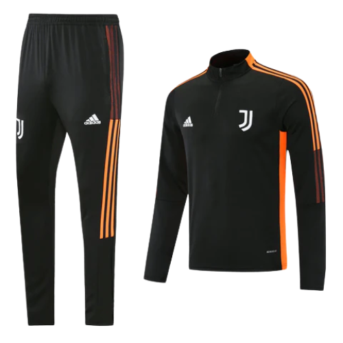 CONJUNTO TREINO JUVENTUS JAQUETA+CALÇA - PRETO/LARANJA 2021/22