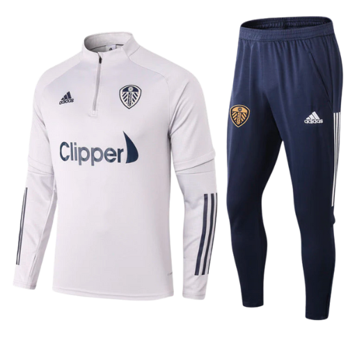 KIT JAQUETA BRANCA + CALÇA MOLETOM LEEDS UNITED 2021/22
