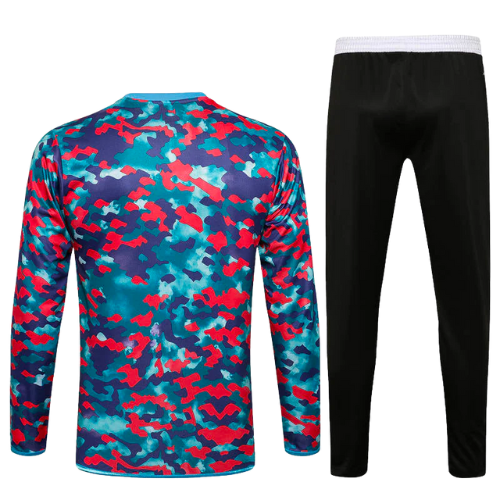 CONJUNTO TREINO REAL MADRID CAMISA MANGA LONGA+CALÇA - DEGRADÉ MILITAR 2022/23