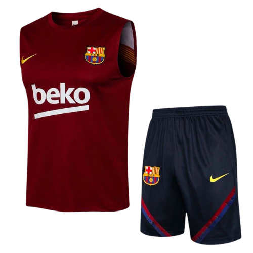 CONJUNTO TREINO BARCELONA REGATA+SHORT - VINHO 2023/24