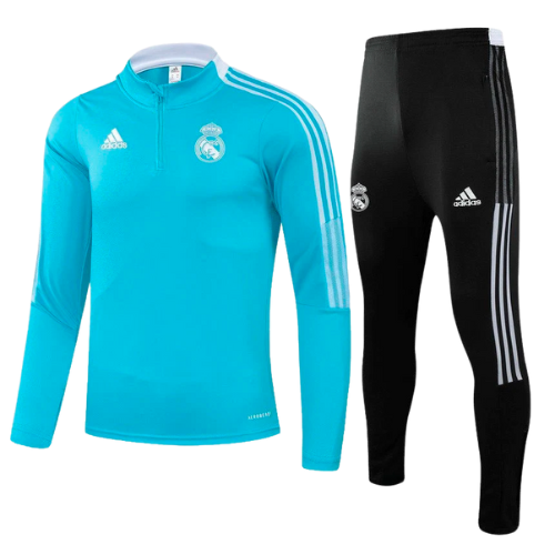 CONJUNTO TREINO REAL MADRID JAQUETA+CALÇA - CELESTE 2021/22