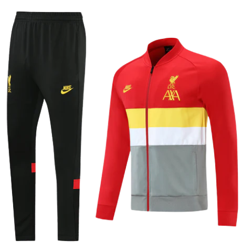 CONJUNTO TREINO LIVERPOOL JAQUETA+CALÇA - VERMELHO/CINZA 2022/23