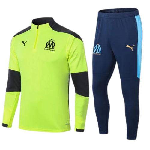 CONJUNTO TREINO MARSELHA JAQUETA+CALÇA - VERDE FLUO 2023/24