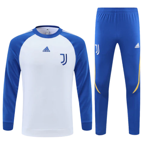 CONJUNTO TREINO JUVENTUS JAQUETA+CALÇA - BRANCO/AZUL 2022/23