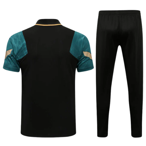 CONJUNTO TREINO LIVERPOOL PÓLO+CALÇA - PRETO/OURO 2021/22