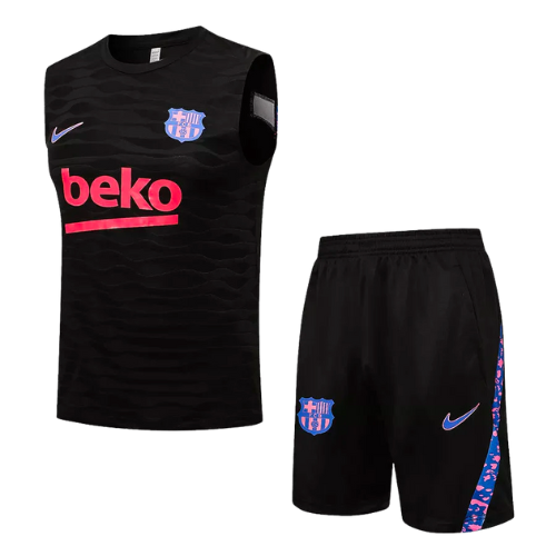 CONJUNTO TREINO BARCELONA REGATA+SHORT - PRETO 2023/24
