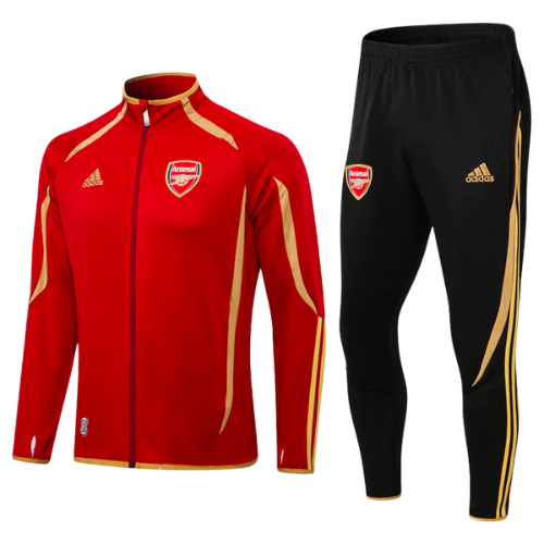 CONJUNTO TREINO ARSENAL JAQUETA+CALÇA - VERMELHO/OURO 2021/22