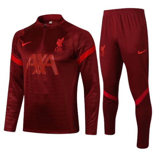 CONJUNTO TREINO LIVERPOOL JAQUETA+CALÇA - VERMELHO ROUGE 2021/23