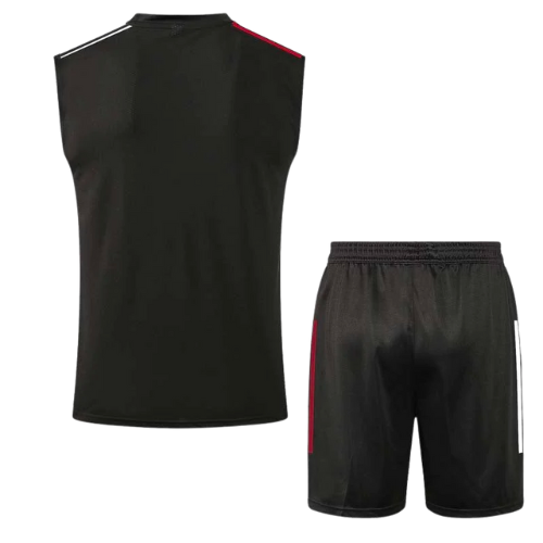 CONJUNTO TREINO REAL MADRID REGATA+SHORT - PRETO 2021/22