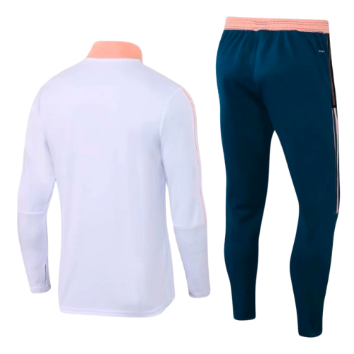 CONJUNTO TREINO ARSENAL JAQUETA+CALÇA - BRANCO/ROSA 2021/22