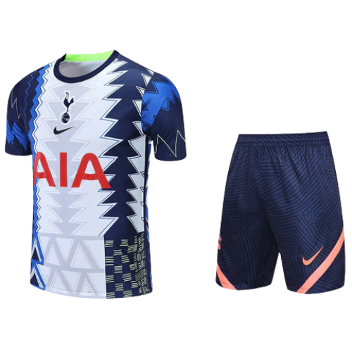 CONJUNTO TREINO TOTTENHAM CAMISA+SHORT - BRANCO/AZUL 2021/22