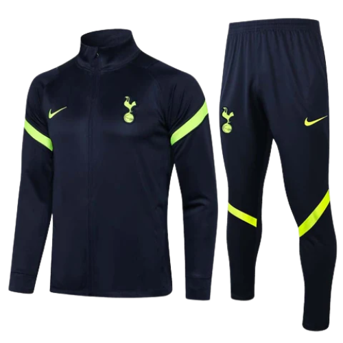 CONJUNTO TREINO TOTTENHAM JAQUETA+CALÇA - AZUL ESCURO/VERDE LIMÃO 2021/22