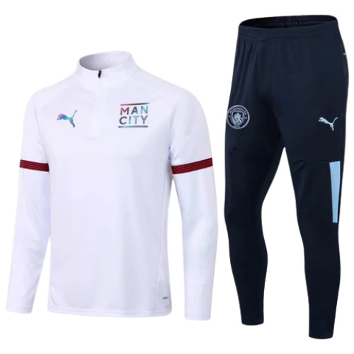 CONJUNTO TREINO MANCHESTER CITY JAQUETA+CALÇA - BRANCO 2021/22