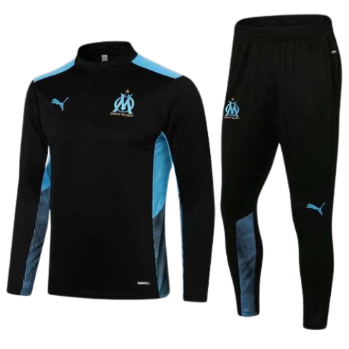 CONJUNTO TREINO MARSELHA JAQUETA+CALÇA - PRETO 2023/24