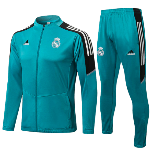 CONJUNTO TREINO REAL MADRID JAQUETA+CALÇA - VERDE AGUA 2022/23
