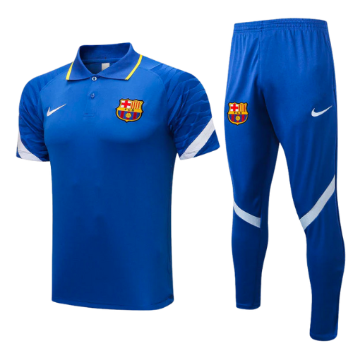 CONJUNTO TREINO BARCELONA PÓLO+CALÇA - AZUL 2021/22