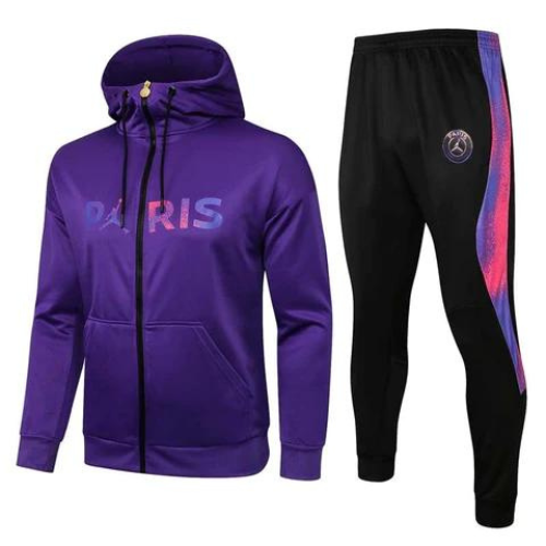 CONJUNTO TREINO PSG COM CAPUZ JAQUETA+CALÇA - ROXO 2022/23