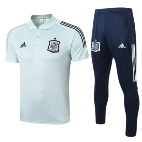 CONJUNTO TREINO ESPANHA PÓLO+CALÇA - AZUL CLARO 2022/23