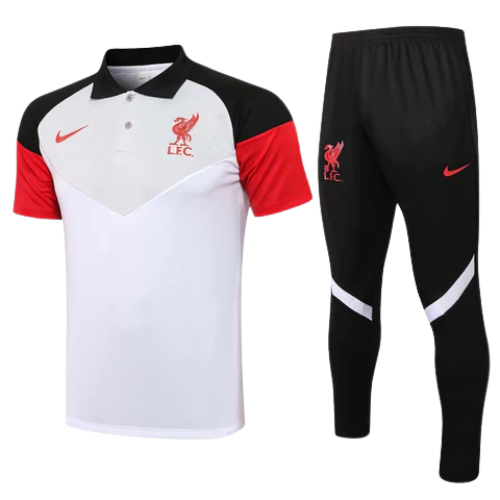 CONJUNTO TREINO LIVERPOOL PÓLO+CALÇA - BRANCO 2021/22
