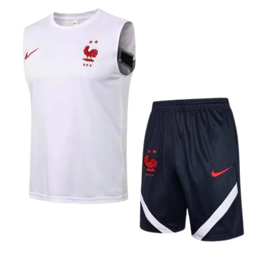 CONJUNTO TREINO FRANÇA REGATA+SHORT - BRANCO 2022/23