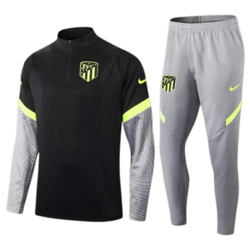 CONJUNTO TREINO ALETICO MADRID JAQUETA+CALÇA - PRETO/CINZA 2023/24
