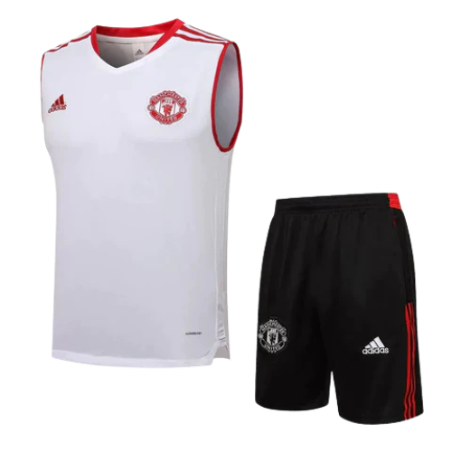 CONJUNTO TREINO MANCHESTER UNITED REGATA+SHORT - BRANCO 2023/24