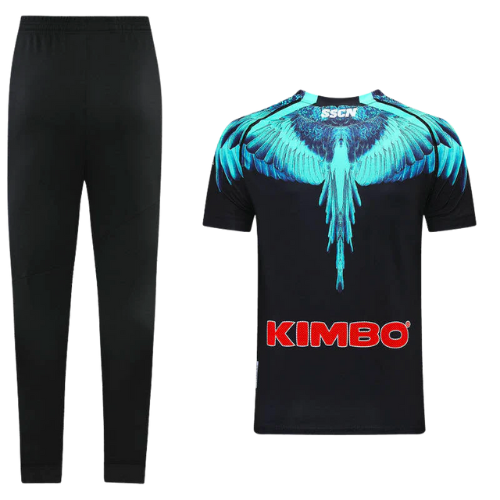 CONJUNTO TREINO NAPOLI CAMISA+CALÇA - PRETO 2023/24