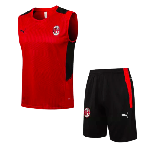 CONJUNTO TREINO MILAN REGATA+SHORT - VERMELHO 2022/23