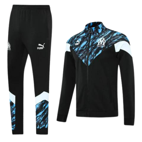 CONJUNTO TREINO MARSELHA JAQUETA+CALÇA - PRETO 2022/23