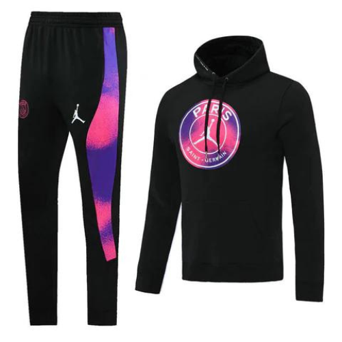 CONJUNTO TREINO PSG "PARIS" MOLETOM+CALÇA - PRETO/ROXO 2022/23