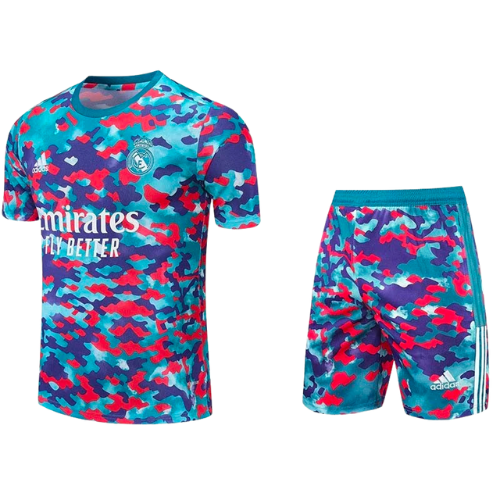 CONJUNTO TREINO REAL MADRID CAMISA+SHORT- ROXO MILITAR 2023/24