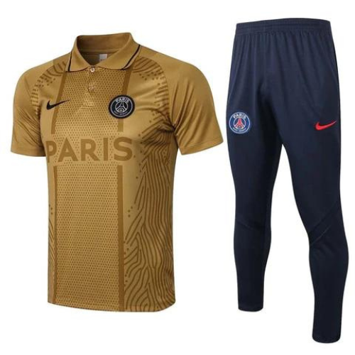 CONJUNTO TREINO PSG "PARIS" PÓLO+CALÇA - OURO 2023/24