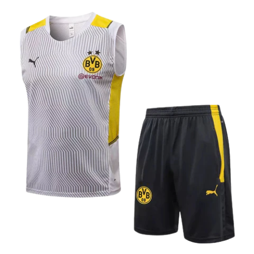 CONJUNTO TREINO BORUSSIA DORTMUND REGATA+SHORT - BRANCO 2023/24