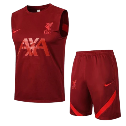 CONJUNTO TREINO LIVERPOOL REGATA+SHORT - VERMELHO 2021/22
